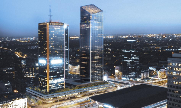 Czy nowy wieżowiec obok Centralnego urośnie do 260 metrów? Deweloper planuje zwiększenie wysokości.