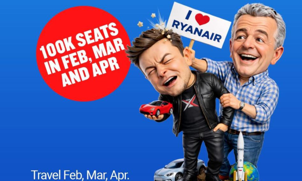 Ryanair ogłasza &amp;quot;wyprzedaż dla wielkich idiotów&amp;quot;. Reklamuje ją Muskiem?