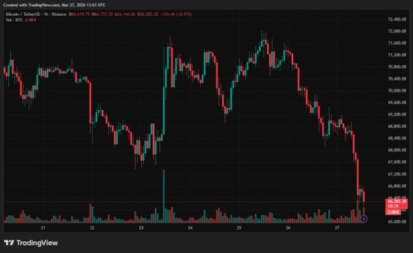 Bitcoin spada poniżej 67 000 dolarów na skutek odpływu środków z ETF-ów i umacniającego się dolara 6