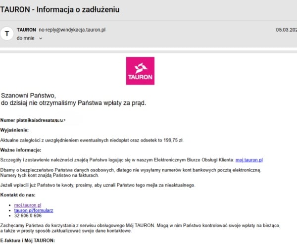 Tauron przypomina o uregulowaniu rachunku mimo zapłaty. Upewnij się, za co dokonałeś płatności. 5