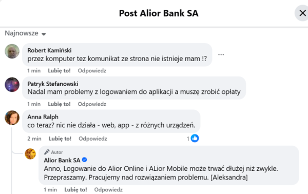 Alior Bank: Incydent w kwietniu '26. 11 Alior Bank: Incydent w kwietniu '26. 9