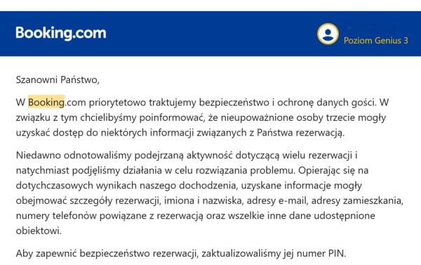 Booking.com alarmuje: cyberprzestępcy mogli uzyskać wgląd w twoje rezerwacje. 4