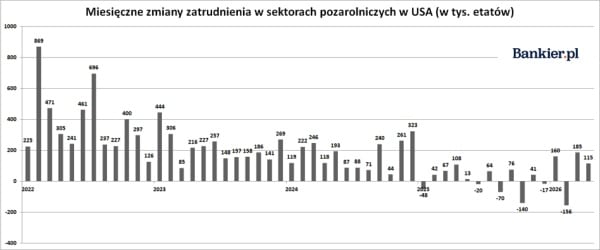 Dane z amerykańskiego rynku pracy opublikowane w kwietniu 2026 roku okazały się rozczarowujące. 3
