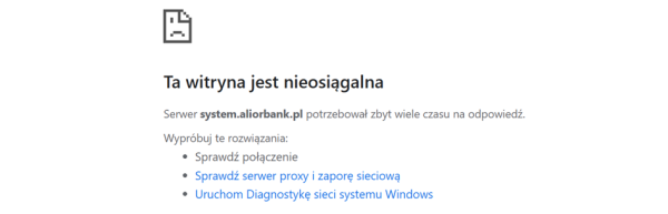 Alior Bank ponownie doświadczył awarii. Utrudnione było logowanie, realizacja przelewów oraz korzystanie z Blika. 6