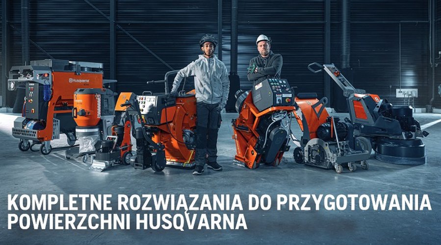 Kompletne rozwiązania do przygotowania powierzchni Husqvarna